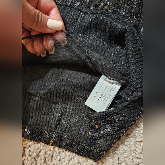 Zara Black Sequin Tank Top - Picture 6 of 11